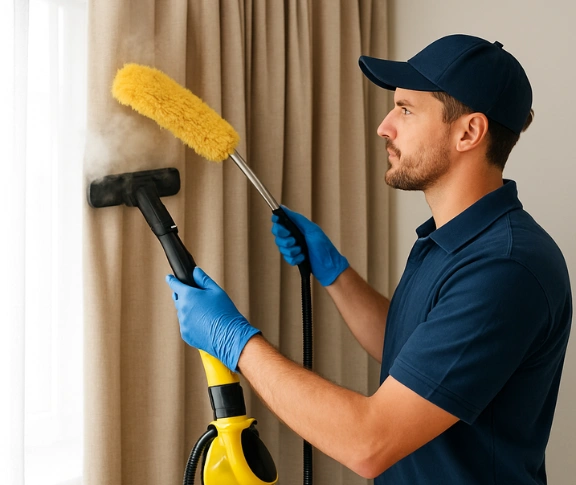 Trusted residential curtain cleaning technician Matty Curtain Cleaning camp-hill QLD