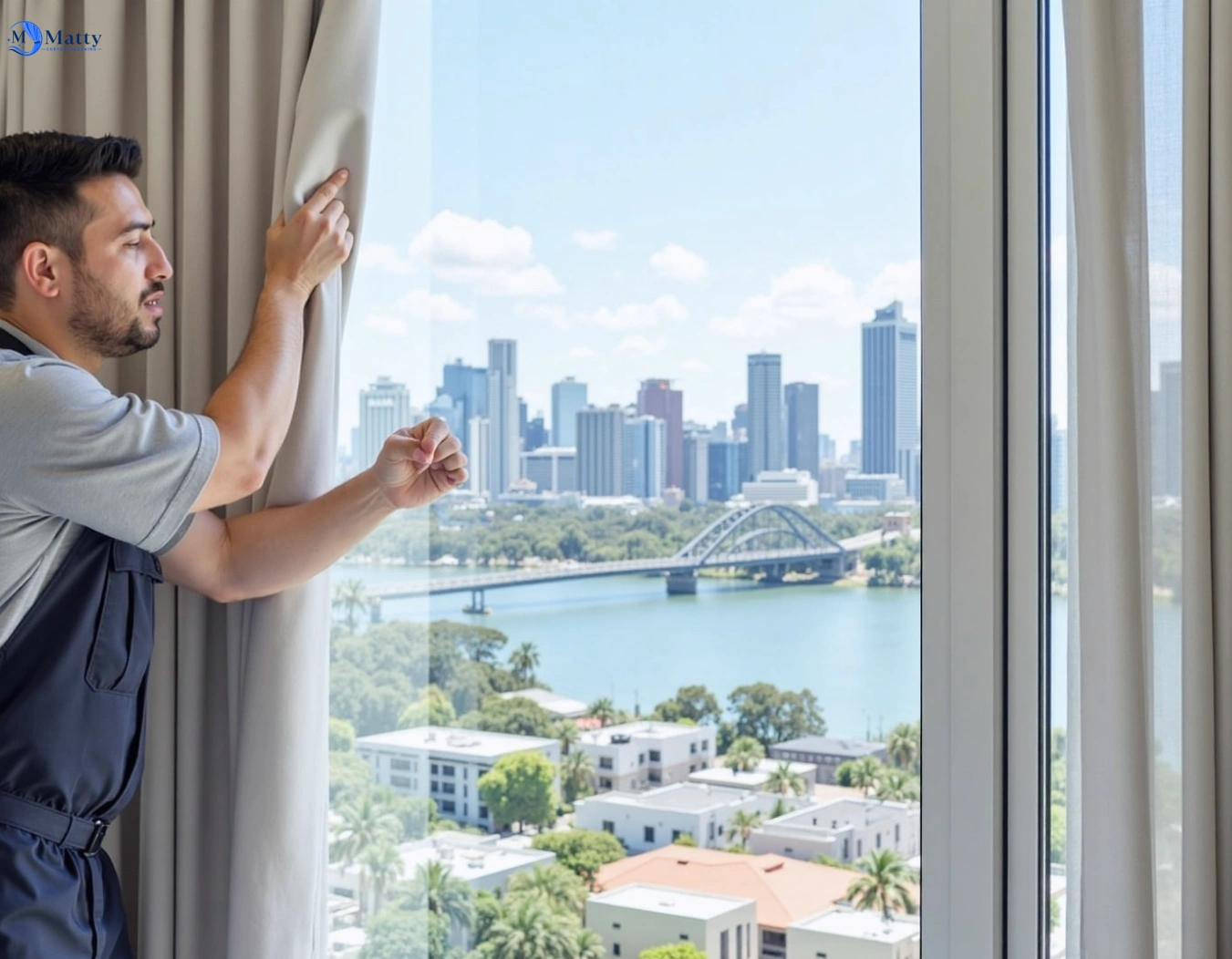 Professional curtain steam cleaning service camp-hill QLD by Matty Curtain Cleaning